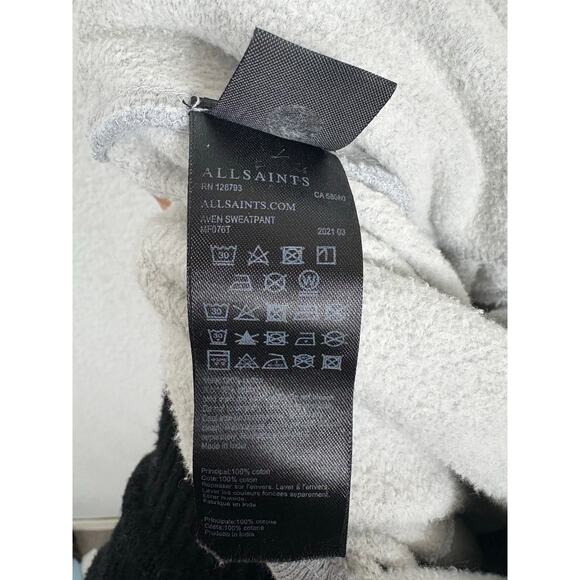 Allsaints Men’s Raven Cuffed Slim Fit Ramskull Sweatpants Medium Heather Gray - Picture 6 of 15